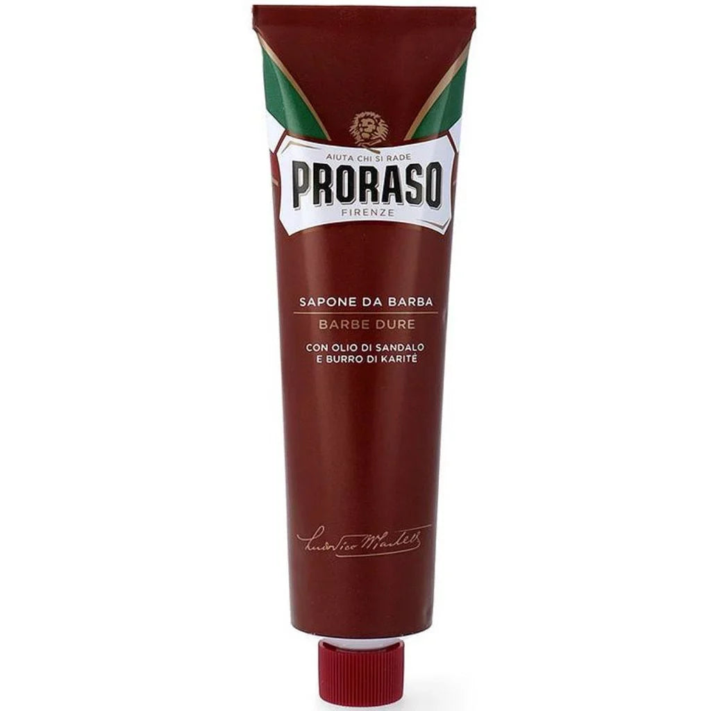 Butter 150ml - Barba Sandalwood RED for Cream Sapone in Soap Beard Coarse Proraso Shaving 3 Pack Da tube Shea