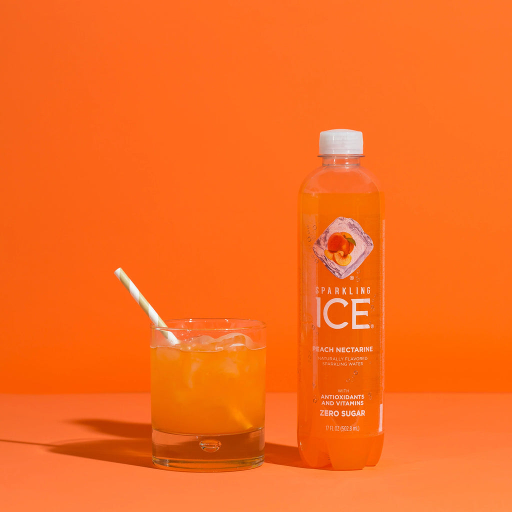 Oz, Ice? 17 Peach Sparkling 12) of Flavored Nectarine Sparkling Naturally (Pack Water, Fl