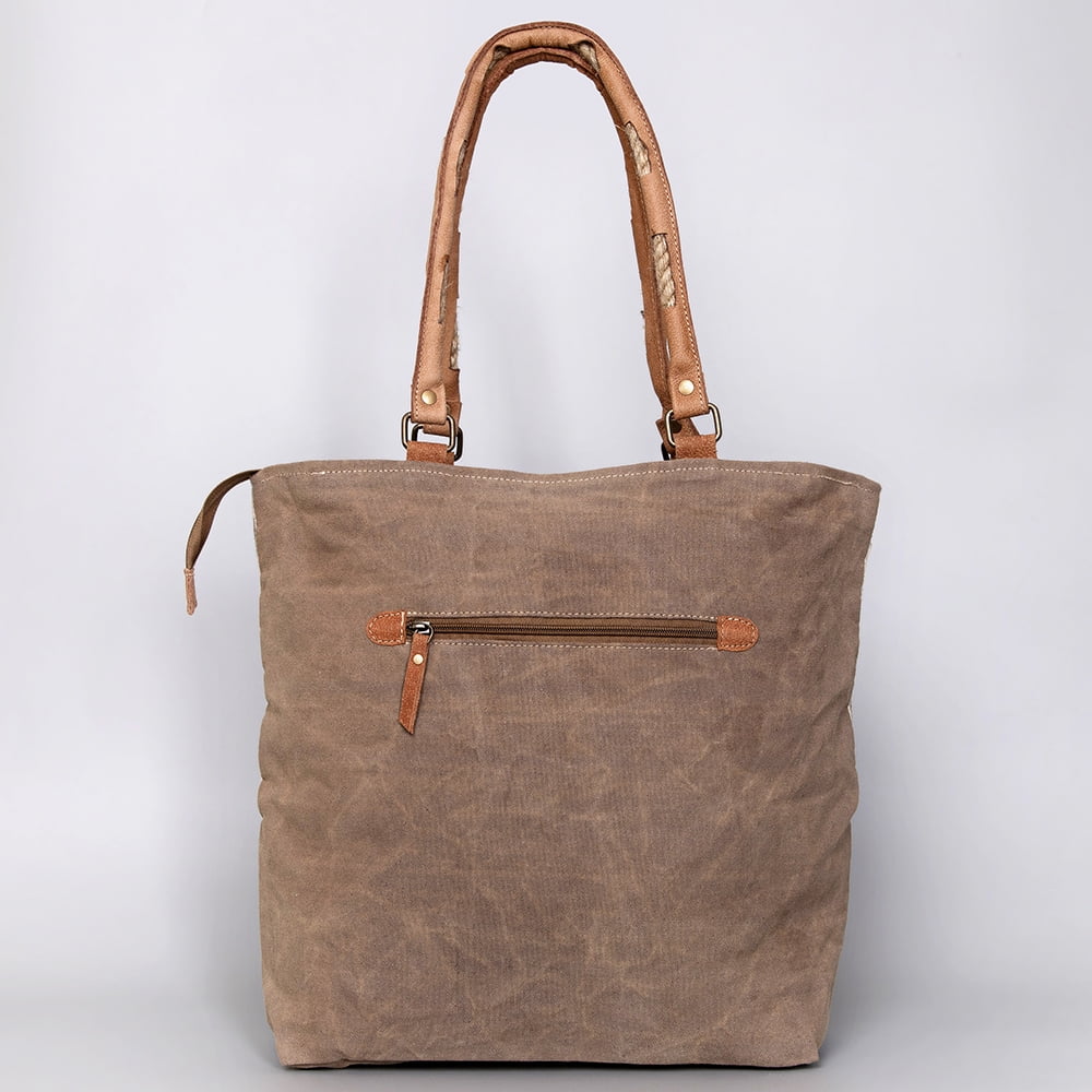 women Upcycled TOTE Canvas Upcycled KB Leather bag OHLAY western Wool Hair-on Genuine purse handbag KB487