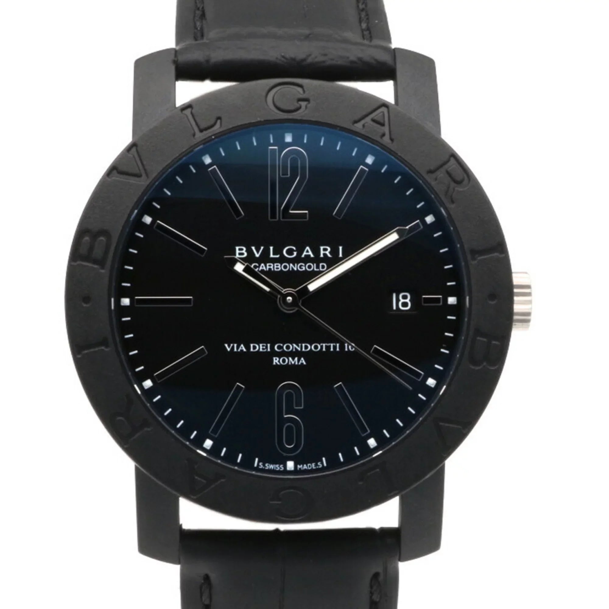 carbon men's (Good) BVLGARI BB40CL Bvlgari watch self-winding Pre-Owned