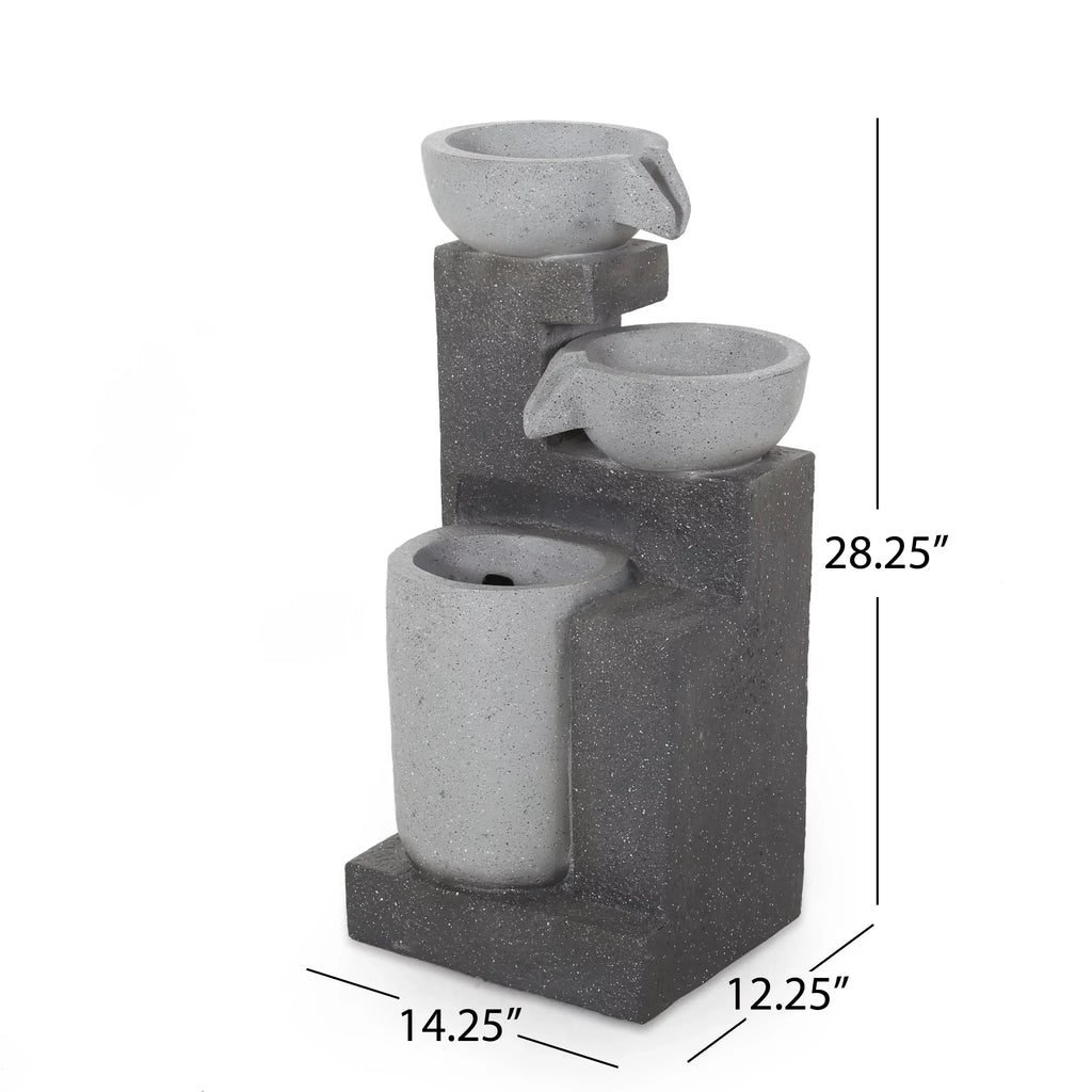 Modern Colquitt Outdoor Tier 3 Multi-Gray Fountain,