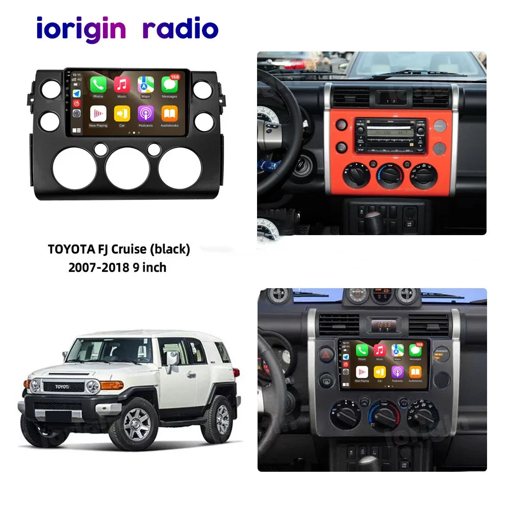 For Car Toyota GPS Carplay 9" 2+32G Cruiser Fj 2007-2014 Stereo Radio 12 Android Navi