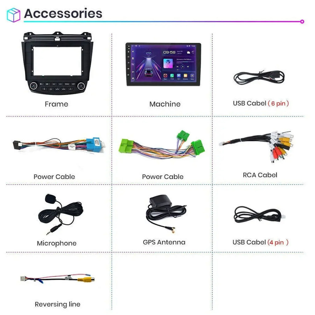 Android Hifi, Honda 13 Wireless for Stereo to AHD Bluetooth 2007 Apple Mirror Backup Link Camera Accord Touchscreen Radio 2003 10.1'' Car Wifi Android GPS Carplay 2+32G Auto