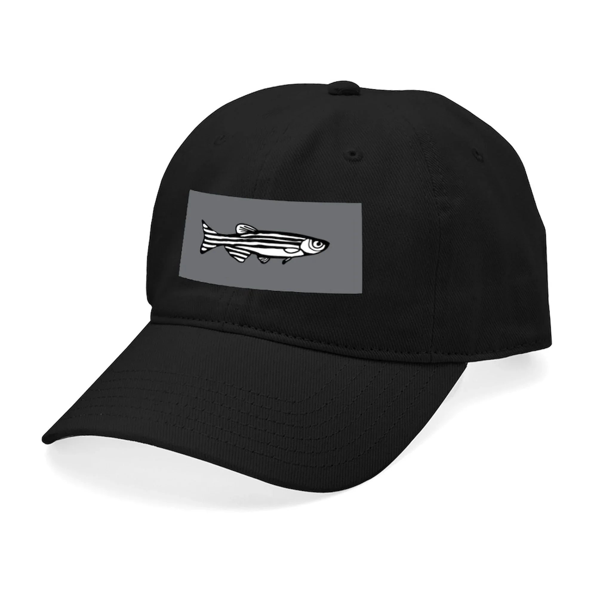 Adjustable Black Printed Black Hat - Canvas Zebrafish CafePress - Baseball Cap Cotton