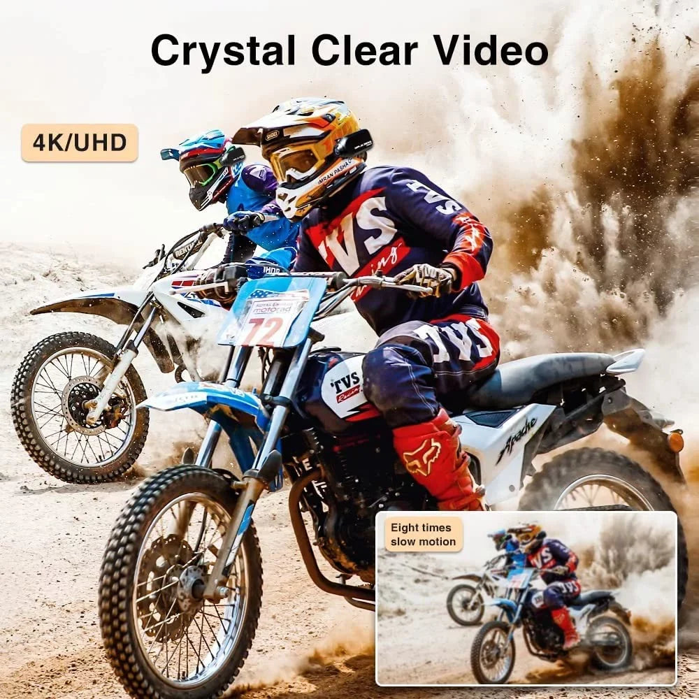 Ghost 4 Action Life Battery Stabilization Drift External Support Camera Hour XL Pro Wide Camera, Degree Mic 140 Image Angle 4K Waterproof