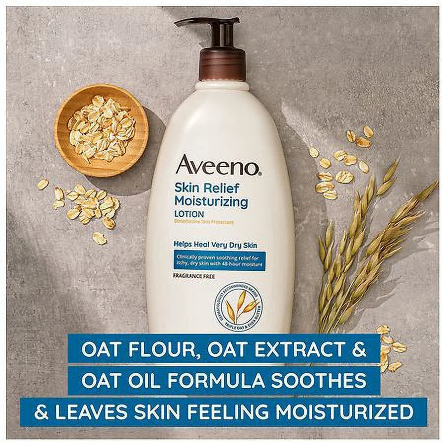 Moisturizing Relief Aveeno oz 33.0 fl for Very 2 Skin Lotion Skin Fragrance-Free Dry Pack of