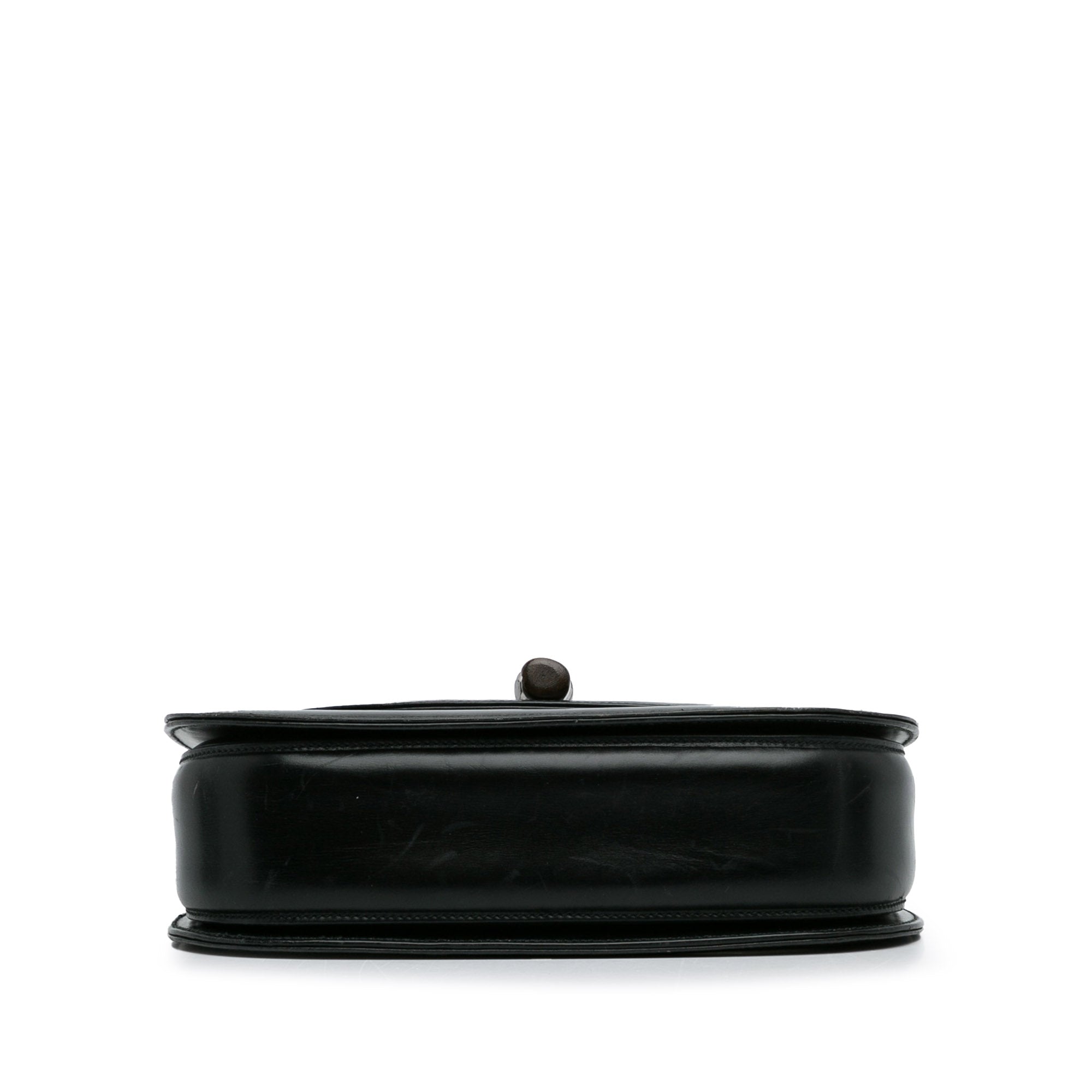 Handbag Top Gucci Bamboo Black Night HandleBag Pre-Owned Calf Authenticated Leather (Good) Unisex