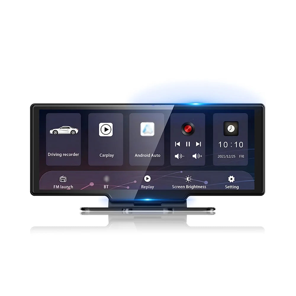 Calling Dash Auto Inch WiFi G-Sensing for Monitor Parking 10.26 Carplay Recorder Loop Support Camera Built-in Front Rear Driving Recording Shinysix 4K & DVR Hands-Free Android Touchscreen with
