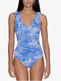 Lauren Ruffled One-Piece Tummy-Control Printed Swimsuit Ralph