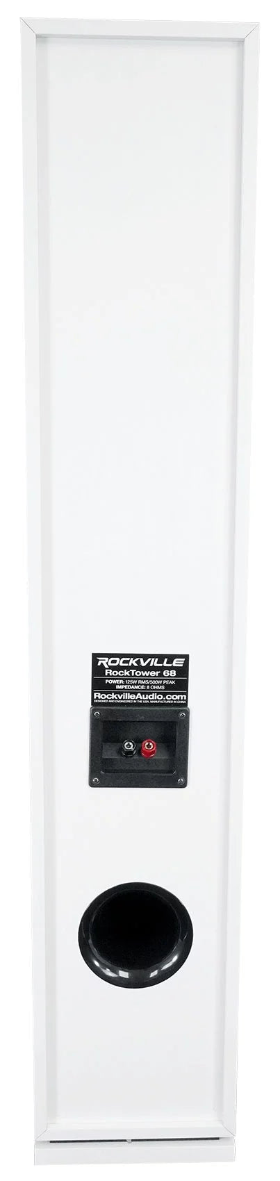 Home Ohm 8 RockTower Speakers 68W Audio (2) Tower White Passive Rockville