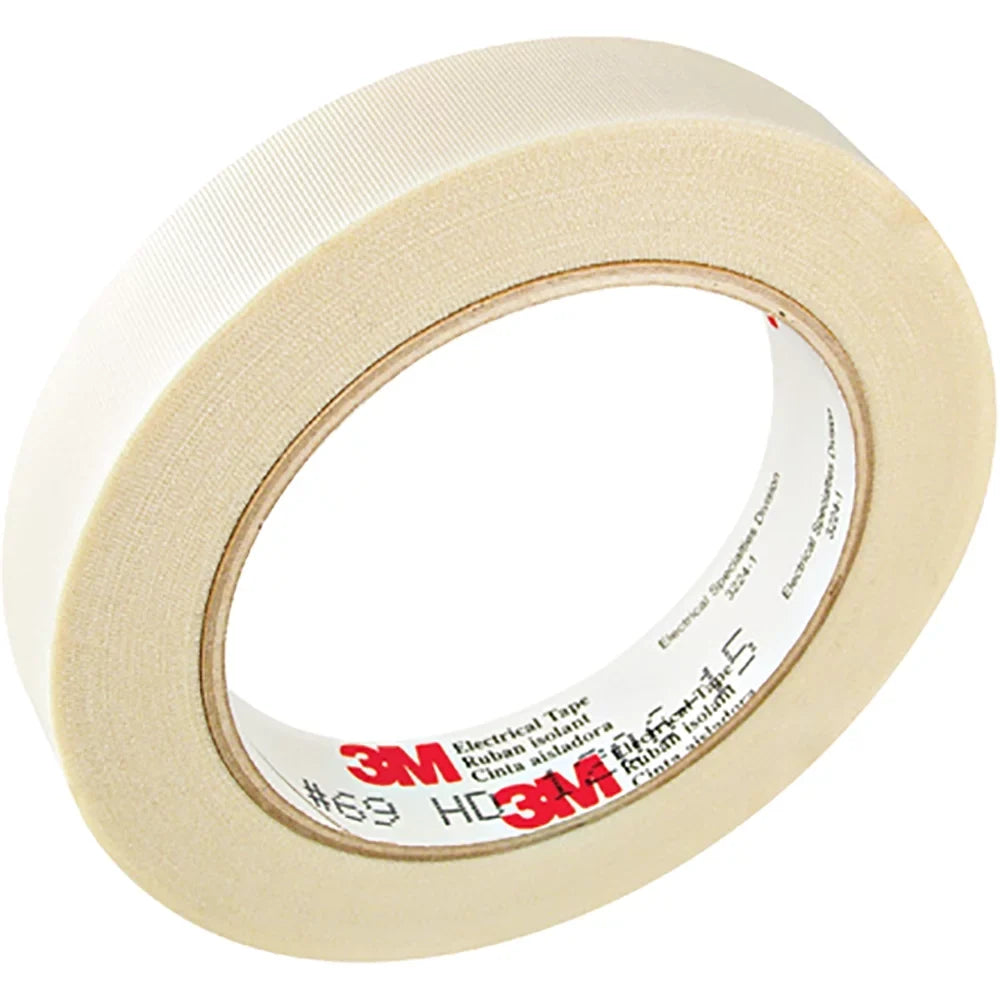 Electrical 50/Case 69 Scotch 3/4" x Mil Tape T964069 Glass Cloth 3M 66' 7 White