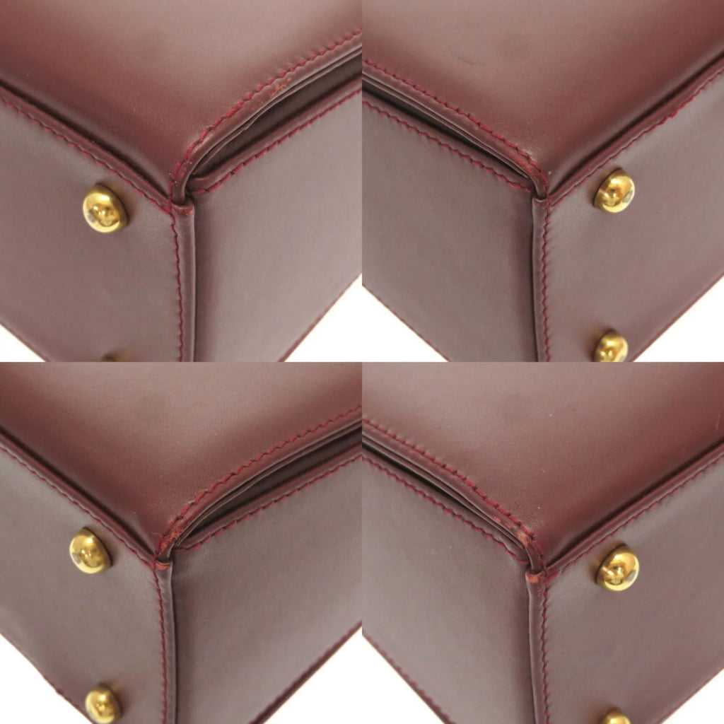 Pre-Owned must bordeaux line (Good) red Cartier leather handbag