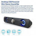 Sound Stereo Desktop Bar USB Mini - Black Powered