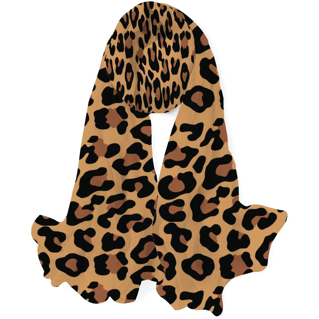 Packed Large Leopard Sunscreen Wraps Headscarf Wraps Oblong Hair Neck Silk Long Scarf for Yellow Shawls FREEAMG Women Gift