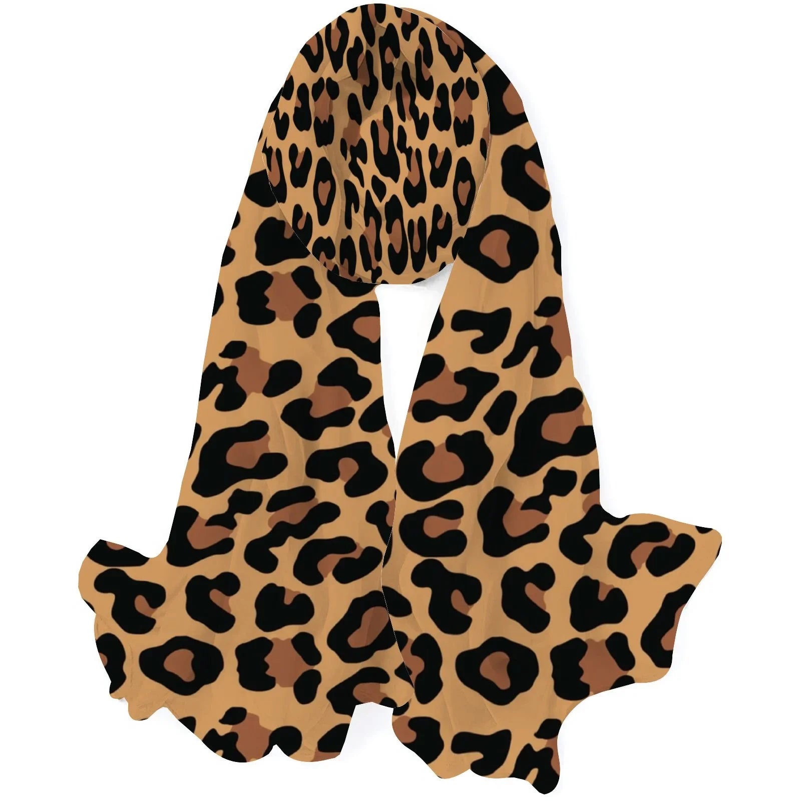 Packed Large Leopard Sunscreen Wraps Headscarf Wraps Oblong Hair Neck Silk Long Scarf for Yellow Shawls FREEAMG Women Gift