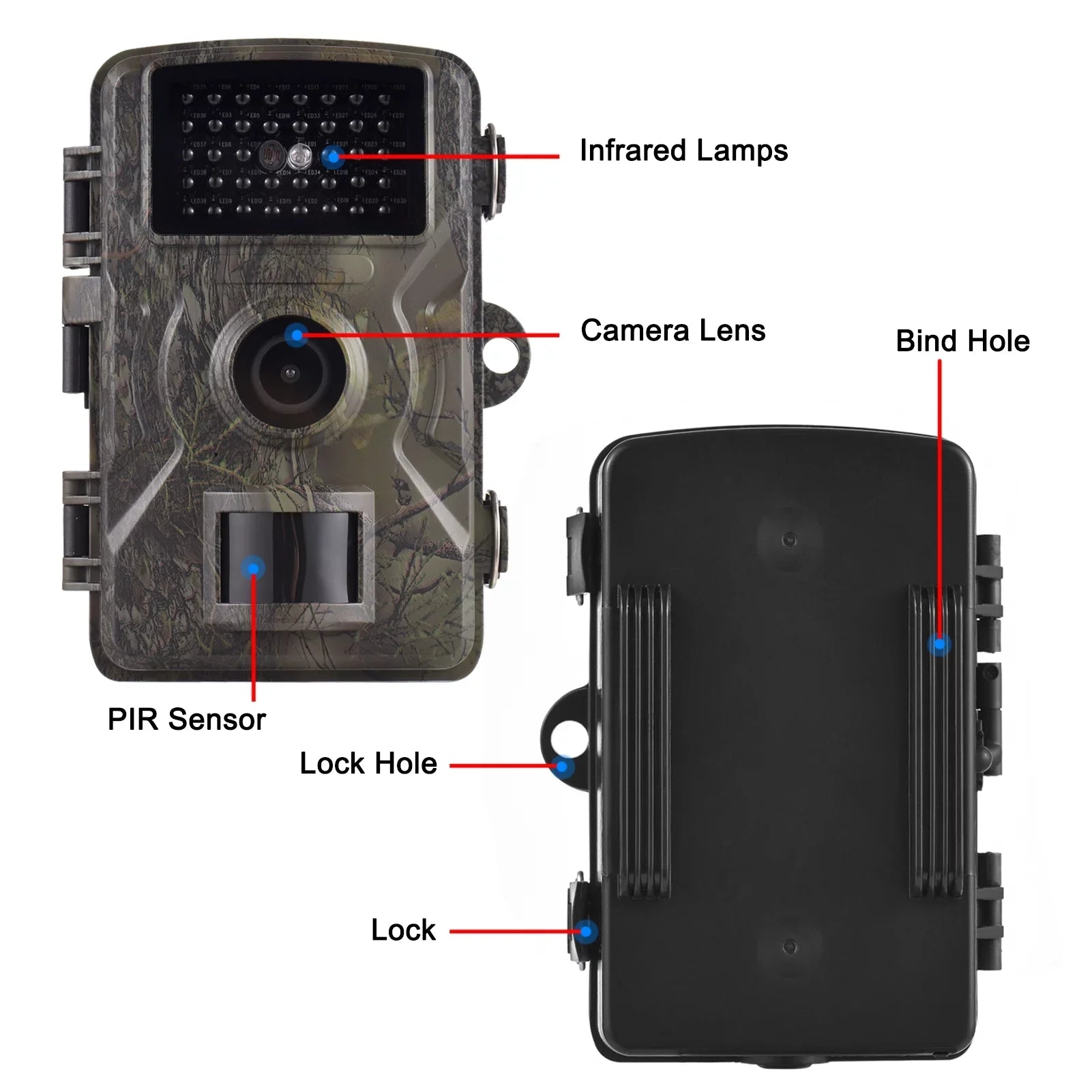 Vision Wildlife 2.0 Waterproof Trail Night Infrared IP66 Inch Motion Supports with 1080P TFT Activated Trigger Eccomum Tracking Camera 0.8s Color Time Camera 16MP Screen Camera