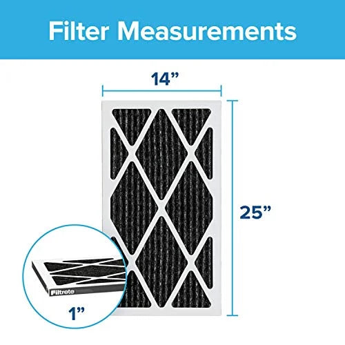 Defense x Odor (exact MPR AC 14x25x1, Allergen Air Filter, 6-Pack Filtrete 1200, 13.81 Furnace 24.81 0.81) dimensions x Reduction,