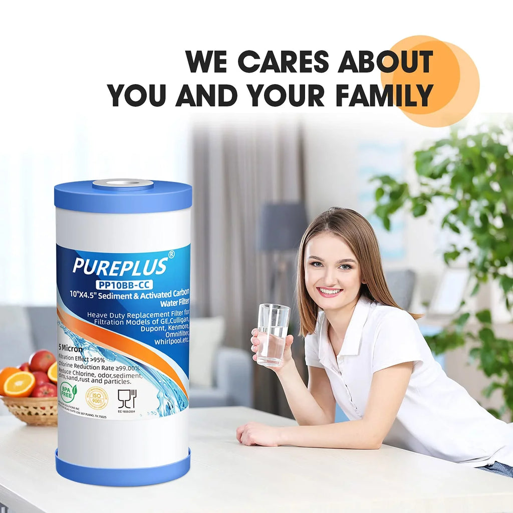 5 RFC-BBSA RFC-BB Pentek 4.5 Whole with Cartridge Water House 3Pack 10 x WRC25HD Sediment GXWH40L Compatible PP10BB-CC GNWH38S GXWH35F and GE Culligan Filter PUREPLUS Micron Carbon FXHTC