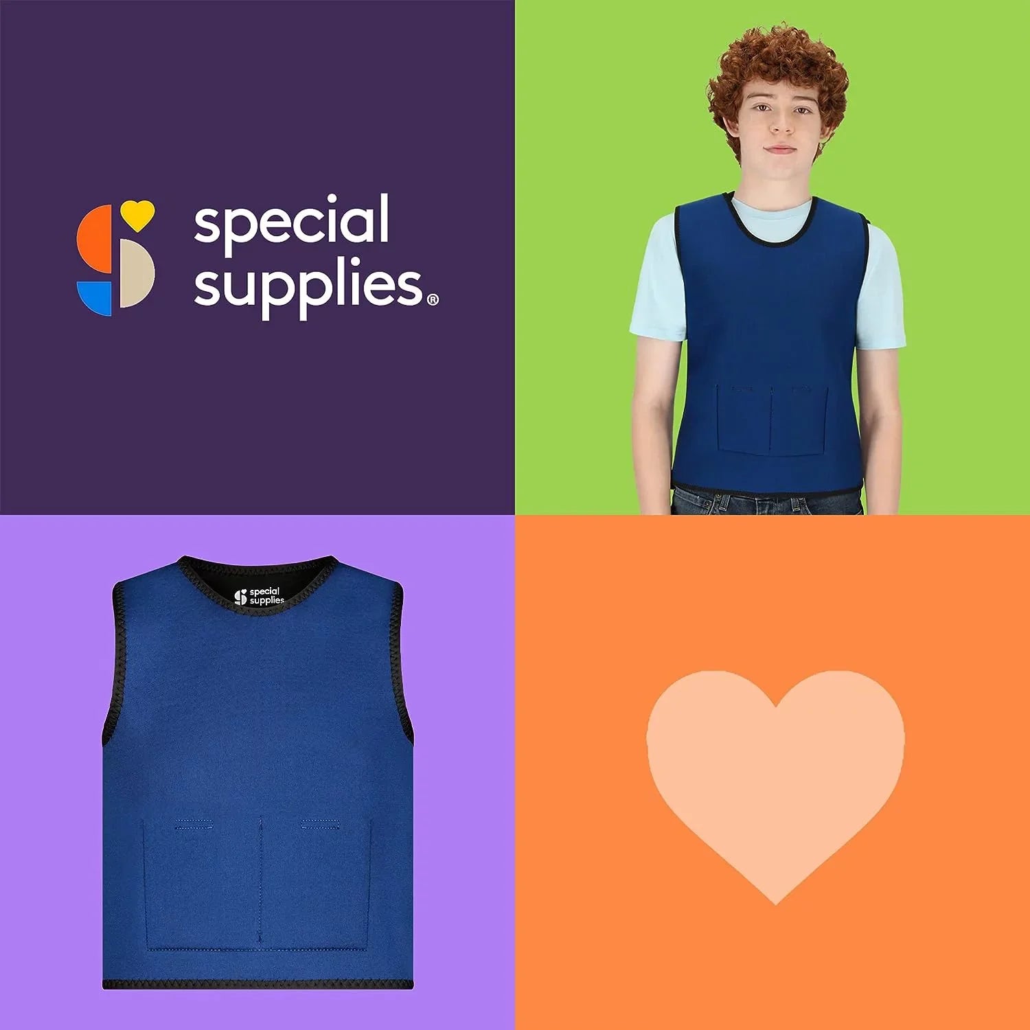 Disorders, Kids with and Fit Adjustable Compression with Special 24x42 Vest Supportive Supplies Processing Weight inches) Weighted Calming ADHD, and for (Large Sensory Autism,