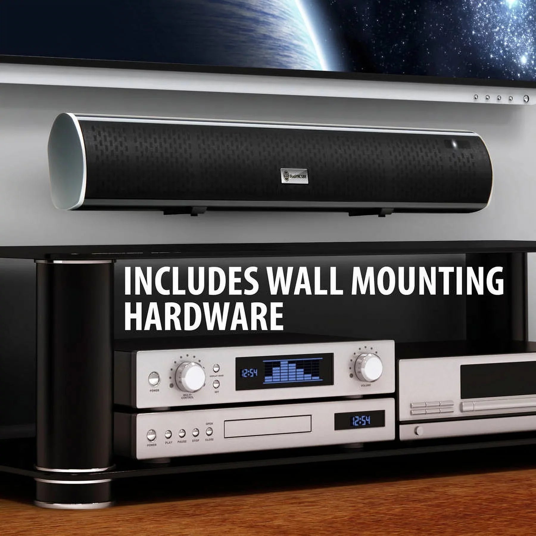 GOgroove Theater Bar Wall Subwoofer with Samsung , 4K Speaker TVs Bluetooth HD and , , Works Home Sony Mounting Internal & Kit Sound 2.1 VIZIO , More - & , With Smart TCL