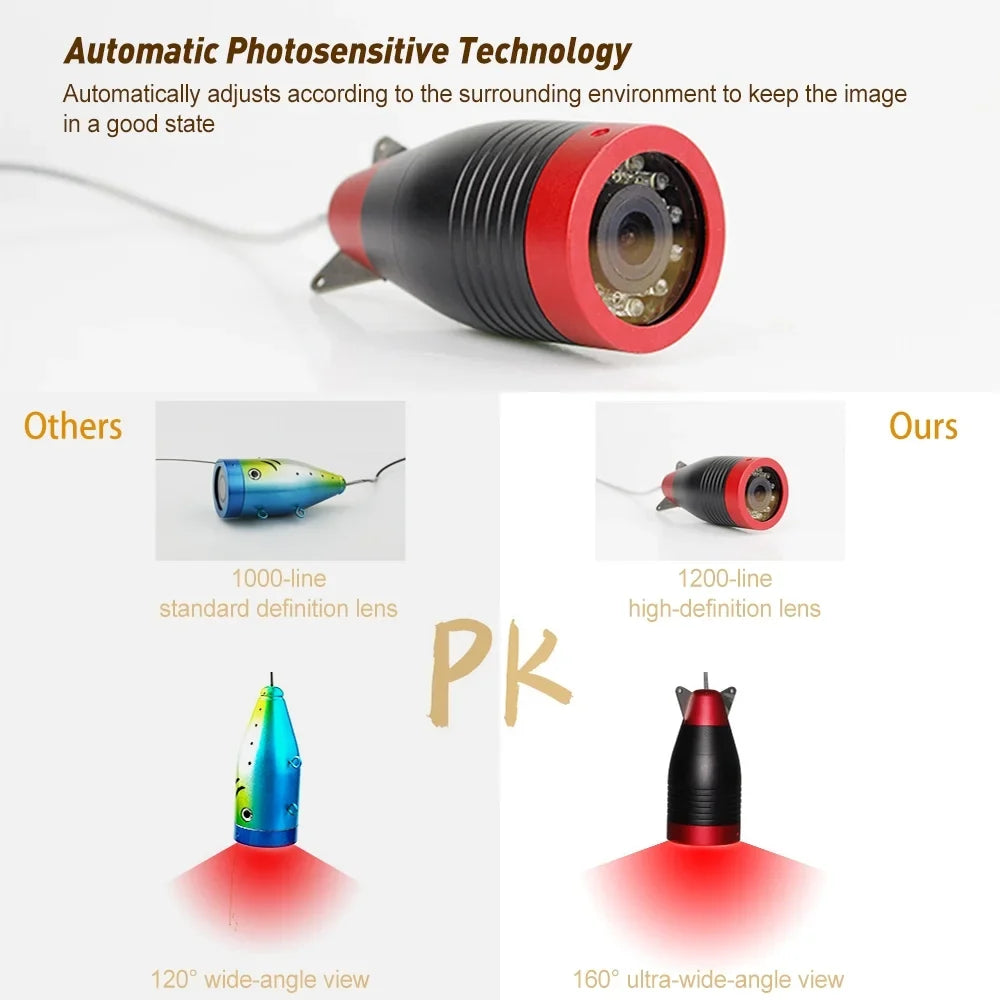 Fishing User-friendly Fishing Finder Boat with 7 Portable Enthusiasts Inch Perfect Lake Crystal Erchang Fish Design, Underwater Kayak Fishing Clear for Sea - Camera for Imaging,