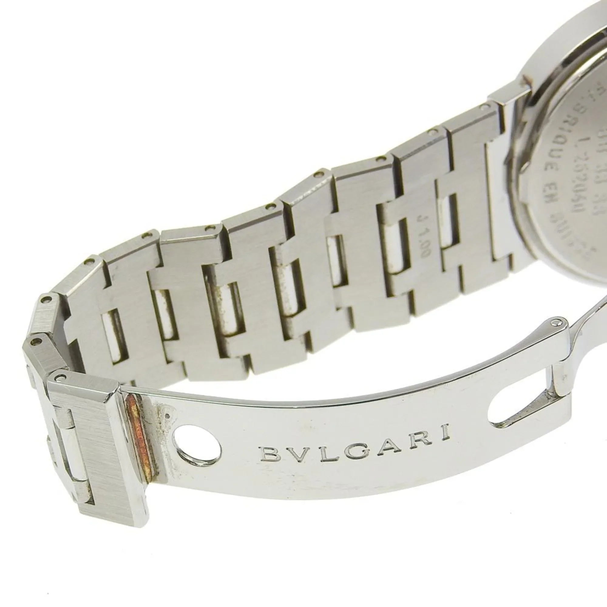 Dial Quartz Men's Display BB33SS BVLGARI Pre-Owned Bvlgari Bulgari Stainless I220823033 Watch Steel Black Analog (Fair)