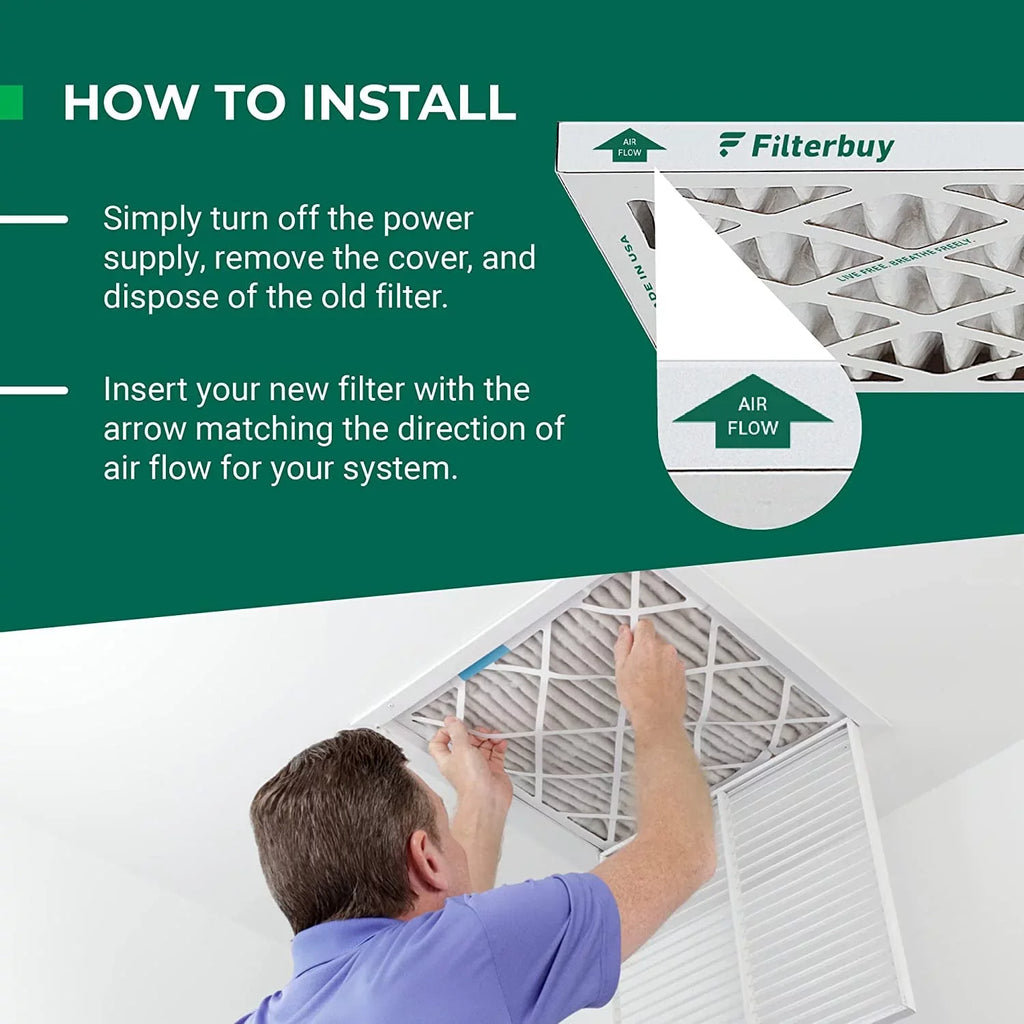 Filters HVAC AC Pleated MERV (2-Pack) 19x19x1 Filterbuy Furnace 8 Air