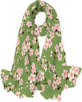 Girls Scarves Women Hyjoy Branches Lightweight Scarf Wrap Shawl Long Neck Cherry Blossom for Silk
