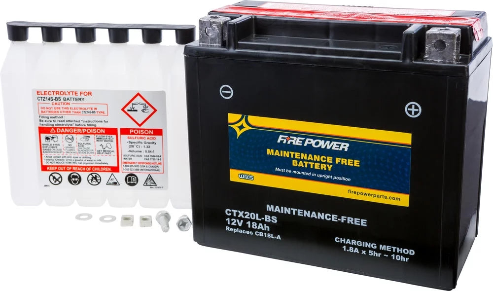 Ultra 310X Compatible Power Maintenance Battery Free SE Fire With Kawasaki 2015-2016 CTX20L-BS (JT1500-P)
