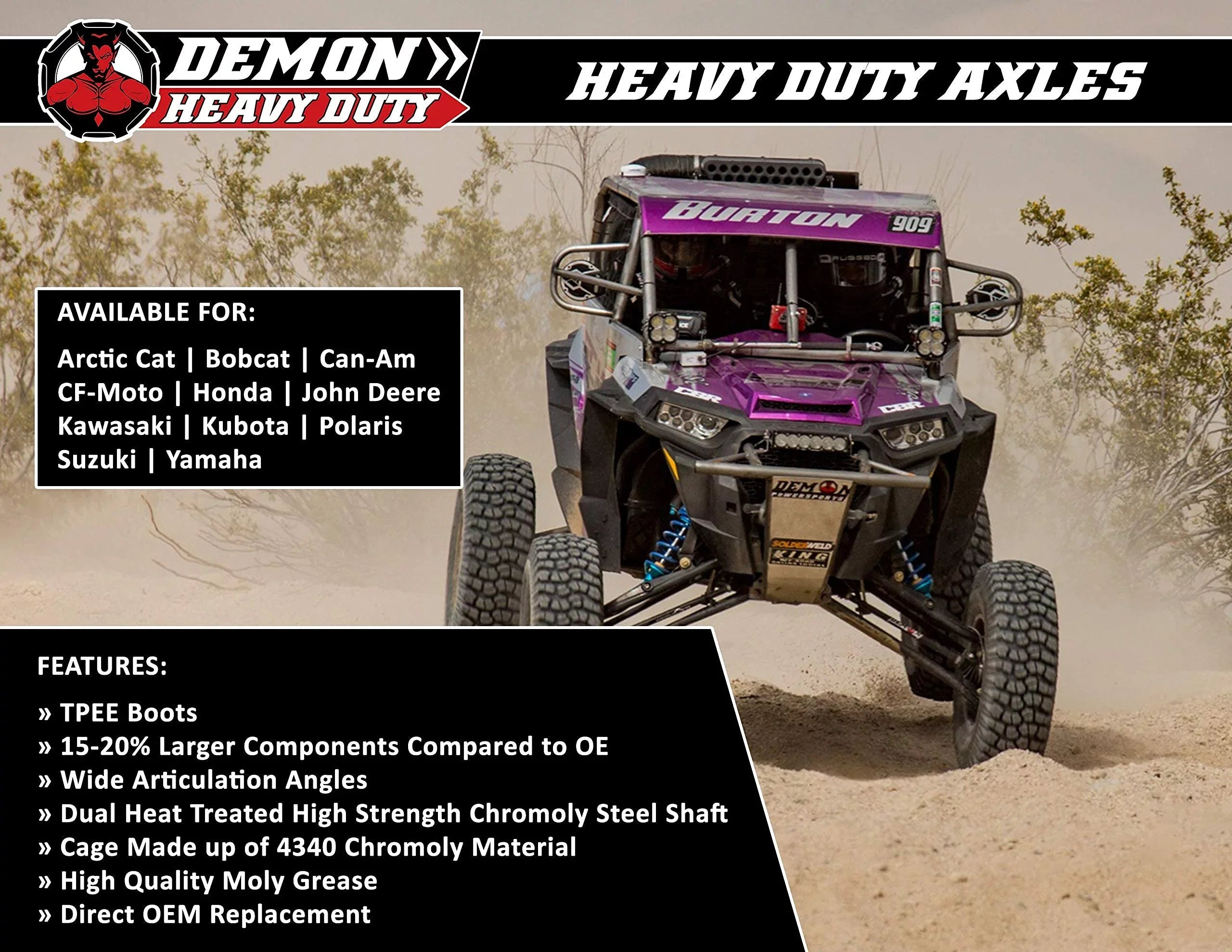 Kit Heat Lift Can Terrain Boot Angles Am Demon Axle Right ATV Renegade/Outlander, Super Kit) Front Degrees Lift Heavy Larger Swing 47 for Reduction, (2006-21) On Unique (4¡±/6¡±(Gen2) Powersports Duty