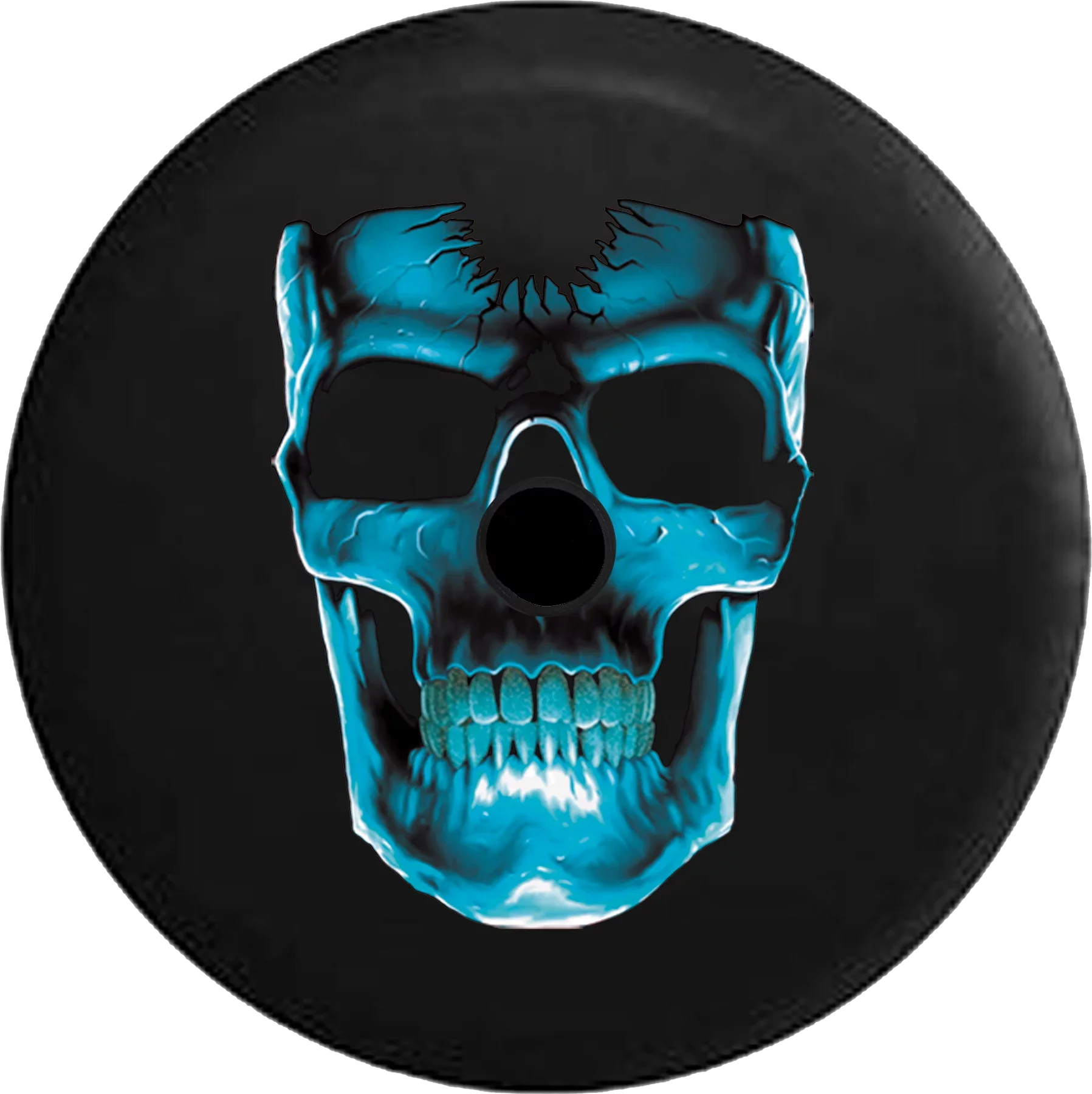 Spare Skull Wrangler Glowing Tire Grinning for JL Backup Almost 2019 32 Inch Cracked Blue 3D Cover Camera Jeep 2018 RV