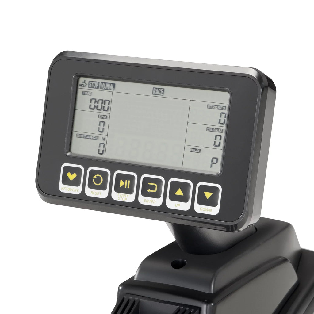 with Monitor 8 CIRCUIT Foldable Deluxe Wheels/LCD Machine AMZ-986RW Settings/Transport Magnetic Resistance Rowing FITNESS