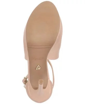 Beige 8 Toe Platform Padded Shoes Crisscross Pumps Adjustable 1" Charm Buckle Round MISCHKA Charly M BADGLEY Womens Buckle Stiletto Straps JEWEL