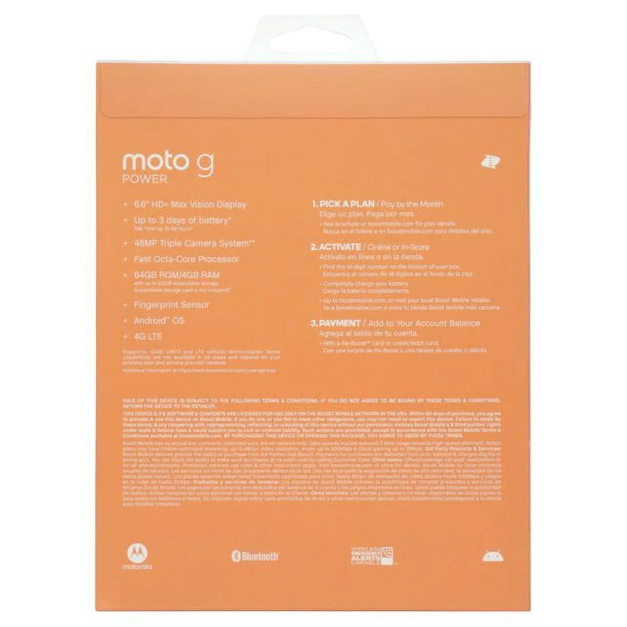 | New Power | | Mobile Prepaid Moto Smartphone 64 G Motorola | Black Boost GB |
