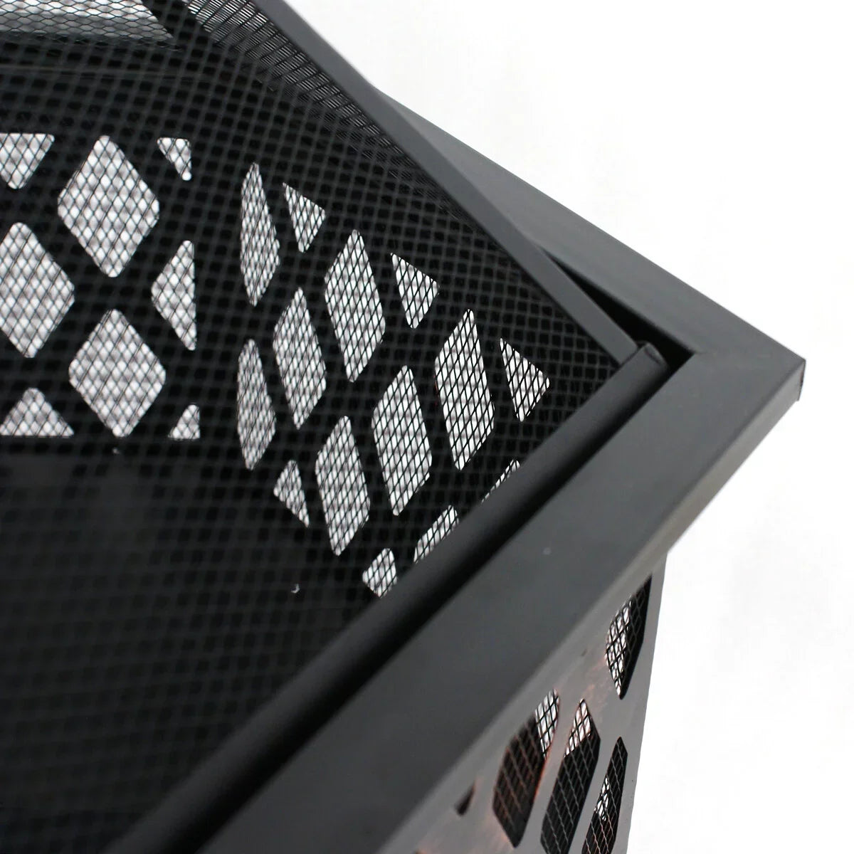 Lid, Backyard, Portable Burning 24¡¯¡¯ Pit W/Mesh Outdoor - Black Pire Wood Bonfire Hex-Shaped ZenSports