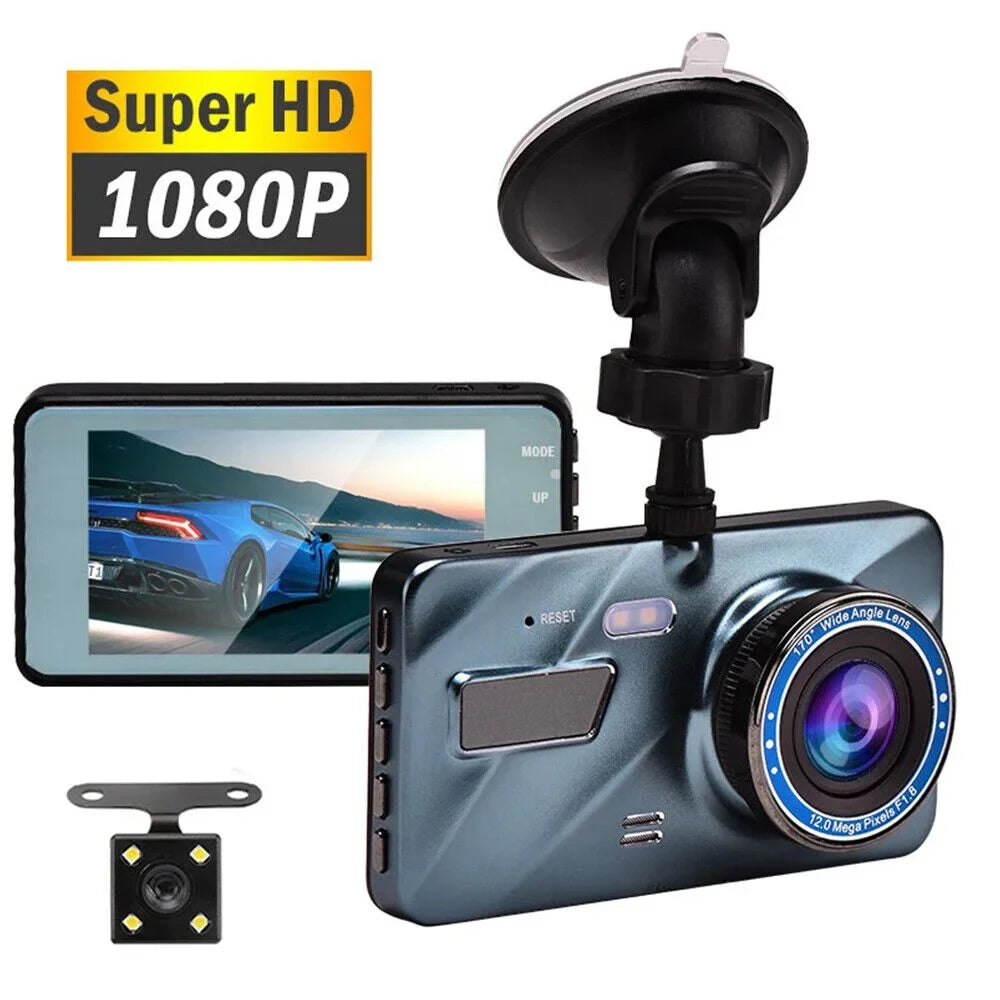 1080P Car Lens Vision Camera Night Recorder DVR 4" Rear Onemayship & Front Dual Dash HD Cam