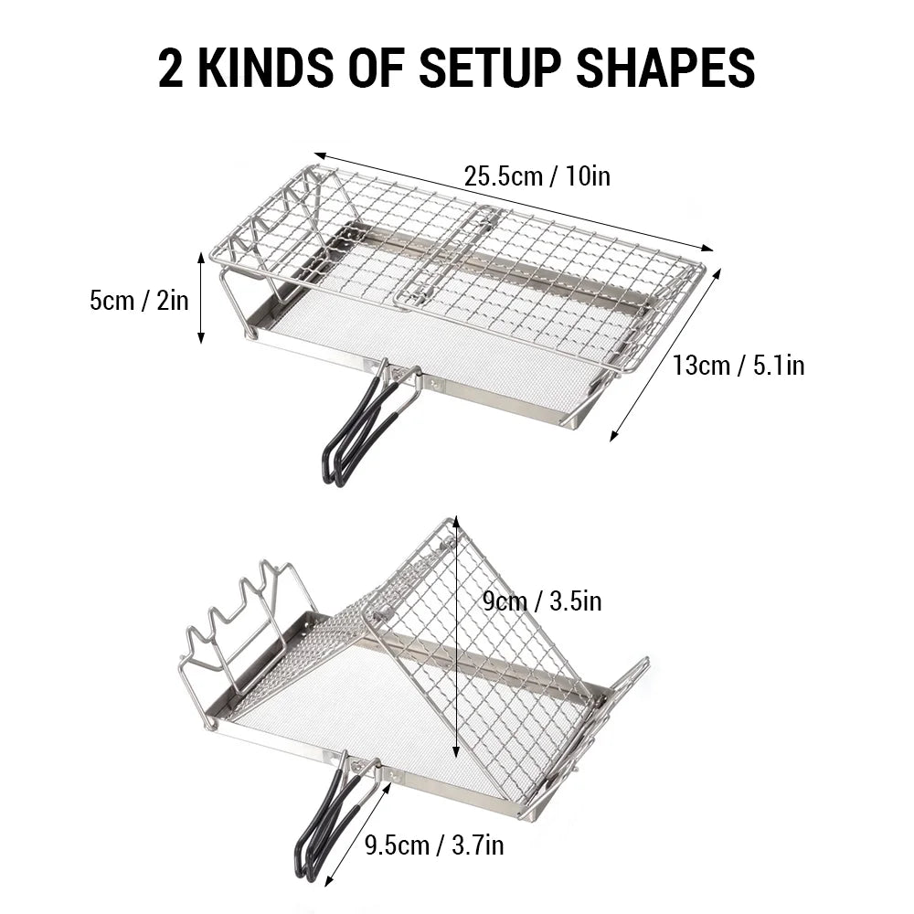 Toaster - Backpacking, and Bread Rack for Folding Camp Steel Stove Camping, Stainless Toaster Ideal Picnics