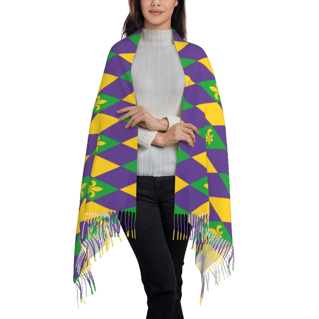 Women Scarves Feel Cashmere Bingfone Winter Gras Gifts- Warm Print Large Soft Mardi Scarf For Art Wrap Elegant Shawl