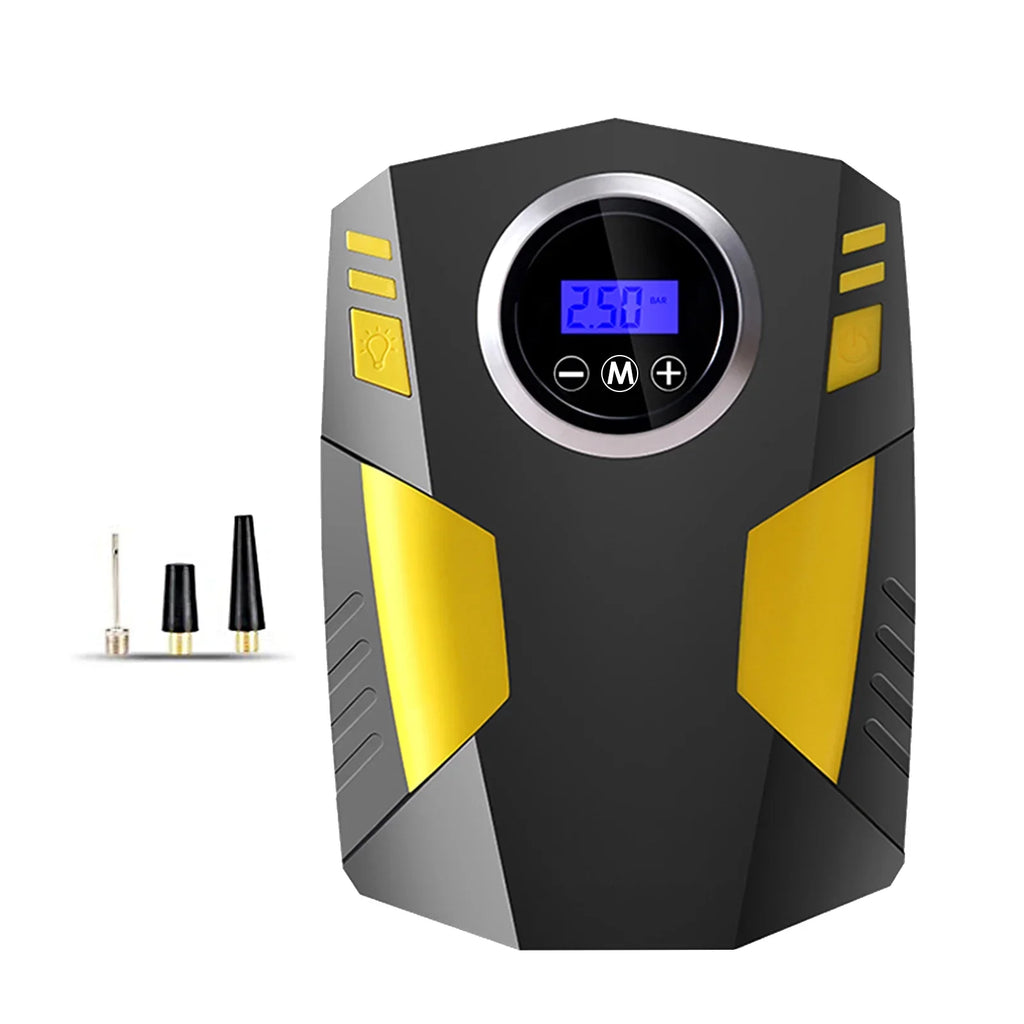 LED Air Car Compressor with Auto Portable Light, Pump, Geevorks 12V Inflator Digital Tire