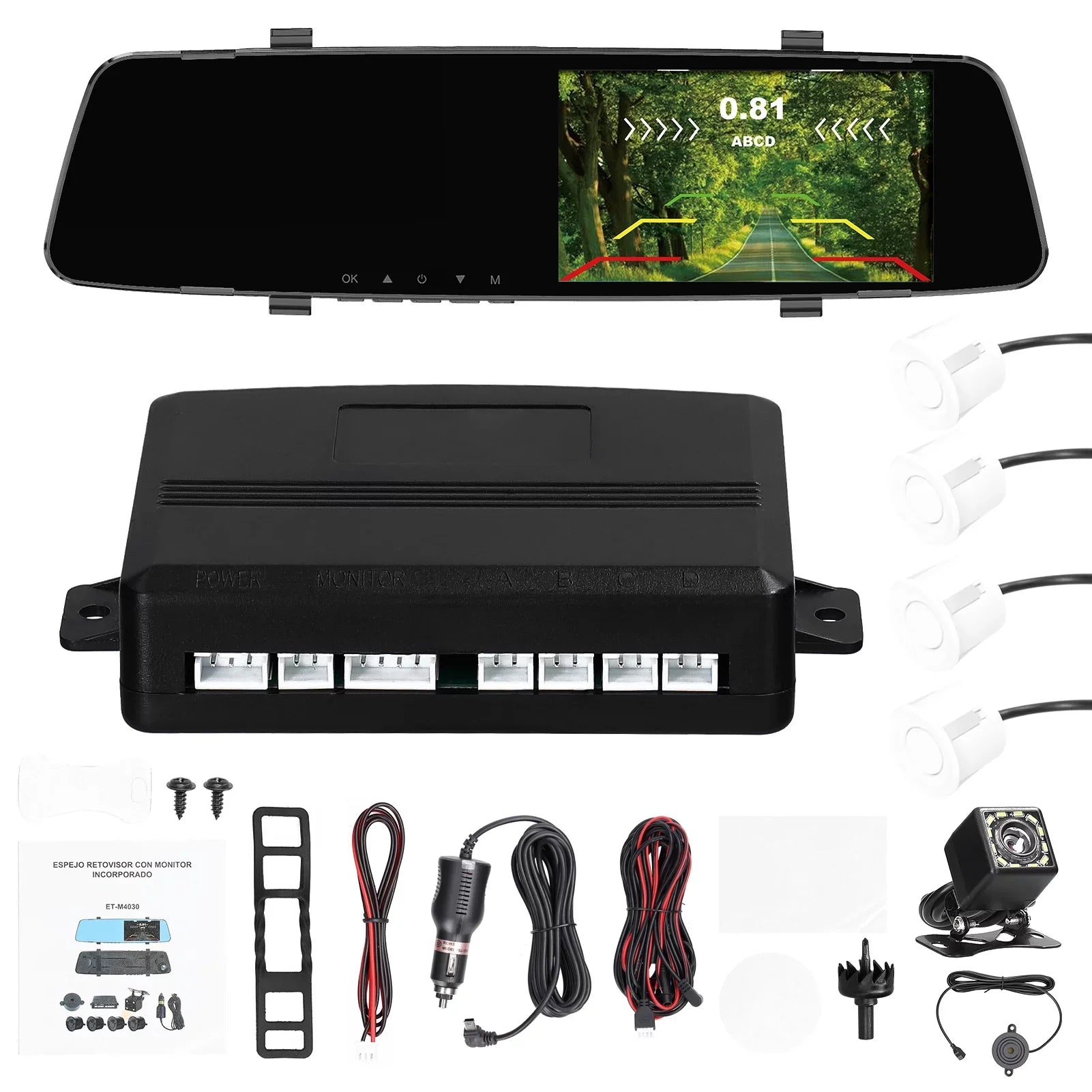 Dazzduo Screen Dual Support Radars Cam Inch Rear Rear Screen Camera Dash 4.3 Rear Dash DVR Reco 4.3 Rear 4 Dual Dash Reverse Reverse Dash Inch Radars Inch Radars 1080P Camera,Camera Camera