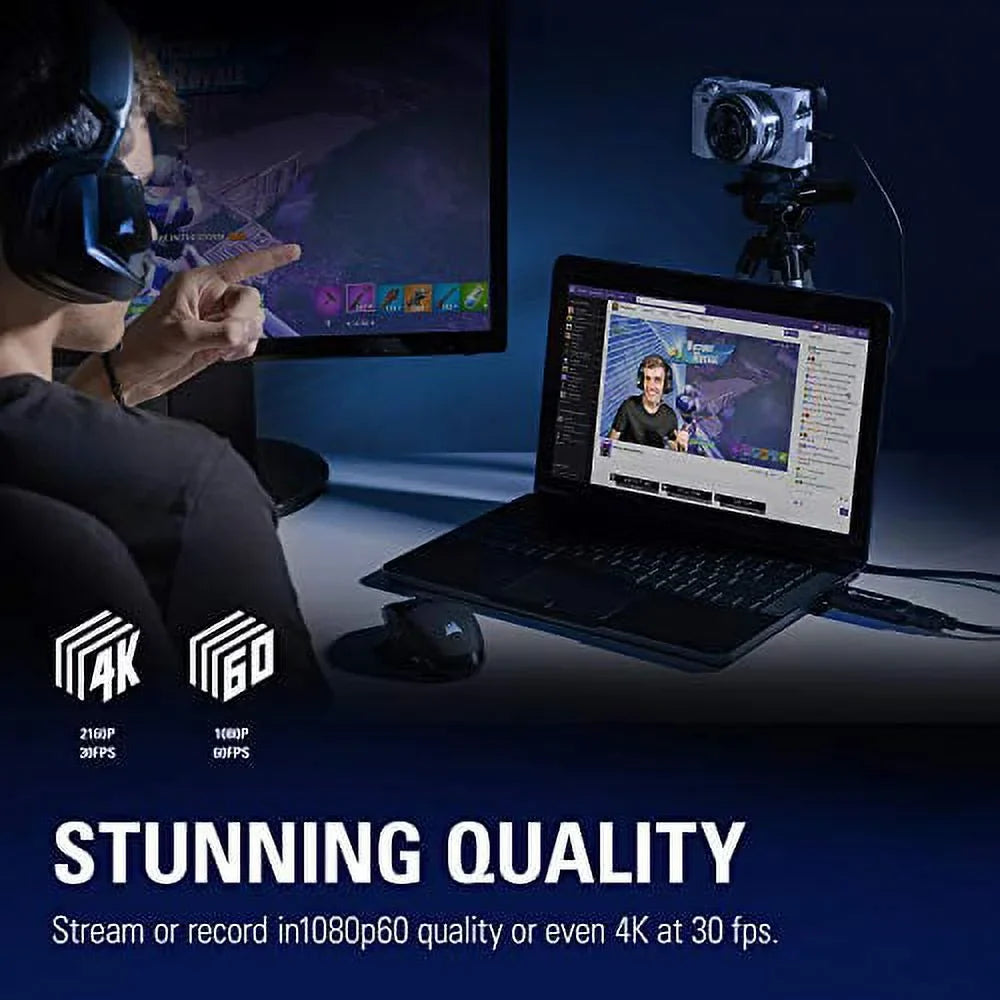 at or 1080p60 or HDMI Compact DSLR, Cam Elgato USB 3.0 Broadcast 30 via Camcorder, - Record Device, 4K Cam, FPS, Capture Live, Link 4K Action
