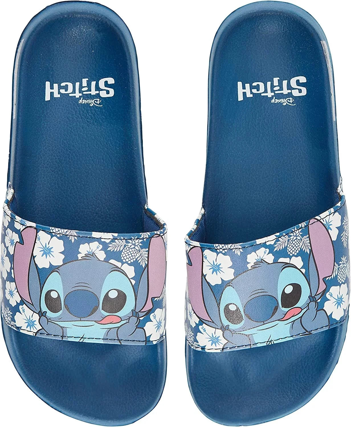 Stitch Slip-On Stitch Ladies Disney Printed Blue for Lilo 8 Slides, - Sandals and Women
