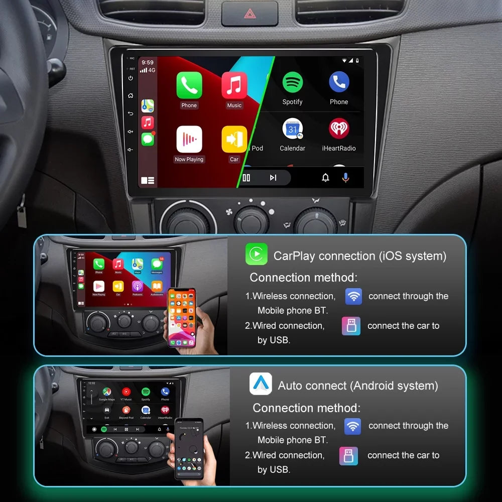 For Car Toyota GPS Carplay 9" 2+32G Cruiser Fj 2007-2014 Stereo Radio 12 Android Navi