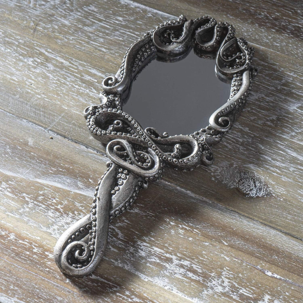 Deep Handheld Girls Women Hand Beauty Ebros Resin Tentacles Mirror Vanity Marine Boudoir Kraken Sculptural Mirrors Monster Ocean Accessory For Ladies Nautical Cthulhu Octopus
