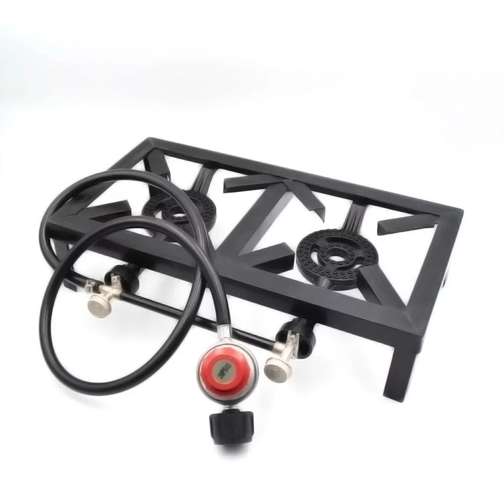OWSOO Cast Double Propane (Standard), Iron BBQ Gas Camping Furnace Patio for for Excursions Stove Cooking