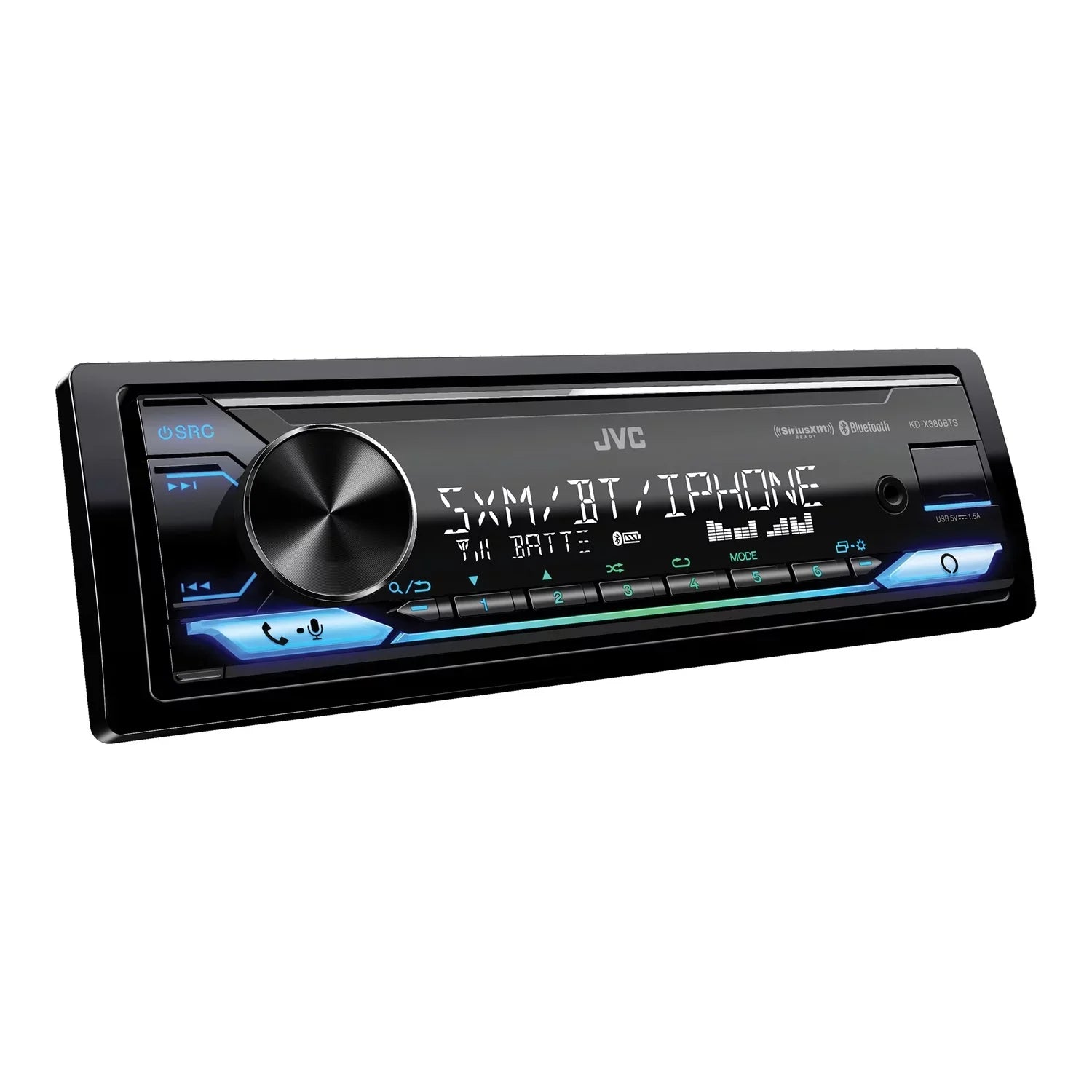Single-DIN Unit, Bluetooth, KD-X380BTS Media and In-Dash KD-X380BTS Built-in, Ready Digital Alexa Receiver JVC Car SiriusXM with
