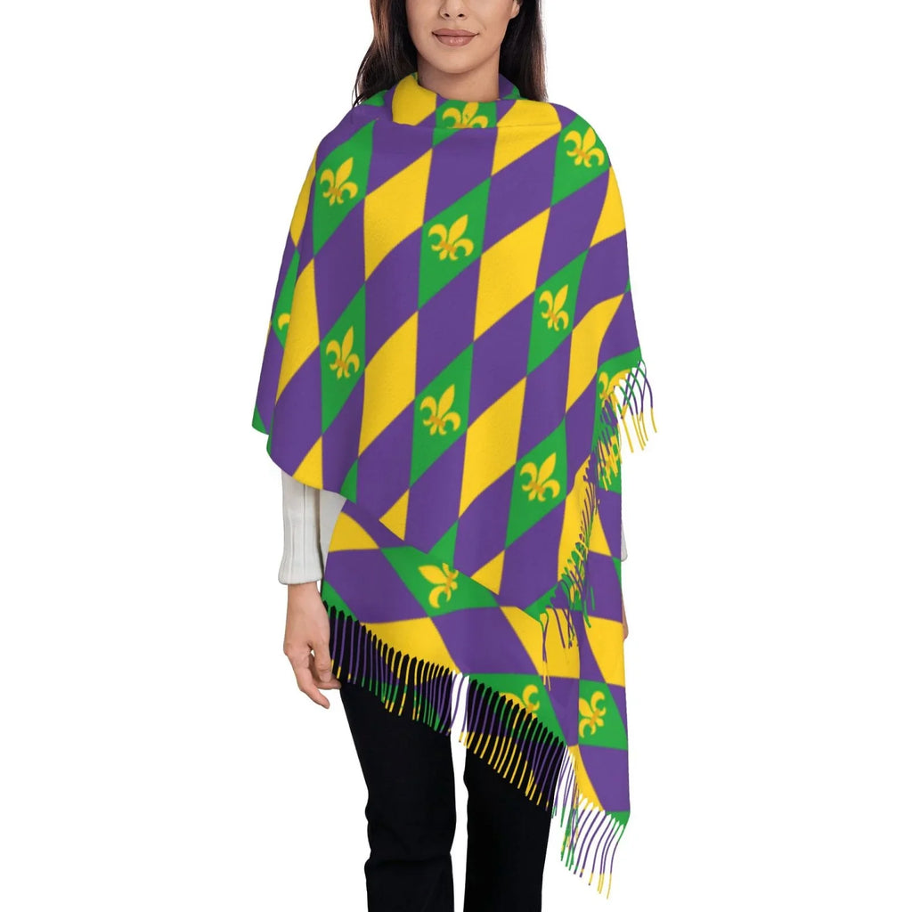 Women Scarves Feel Cashmere Bingfone Winter Gras Gifts- Warm Print Large Soft Mardi Scarf For Art Wrap Elegant Shawl
