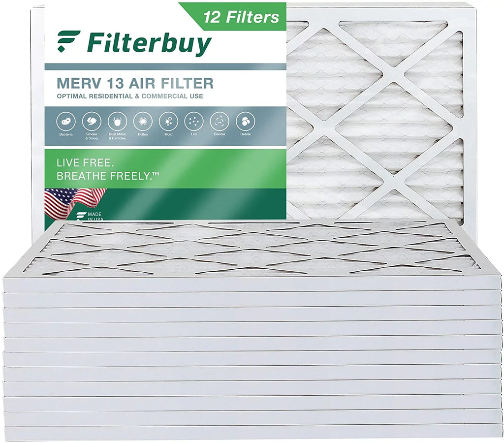 Filters Air Filterbuy Furnace AC (12-Pack) 13 MERV Pleated 18x20x1 HVAC