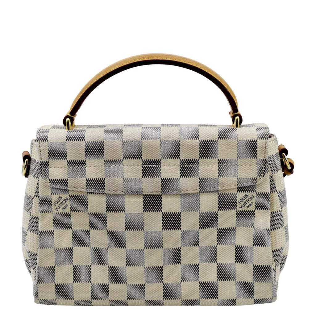 VUITTON Damier Pre-owned LOUIS Crossbody Croisette Bag Satchel White Azur