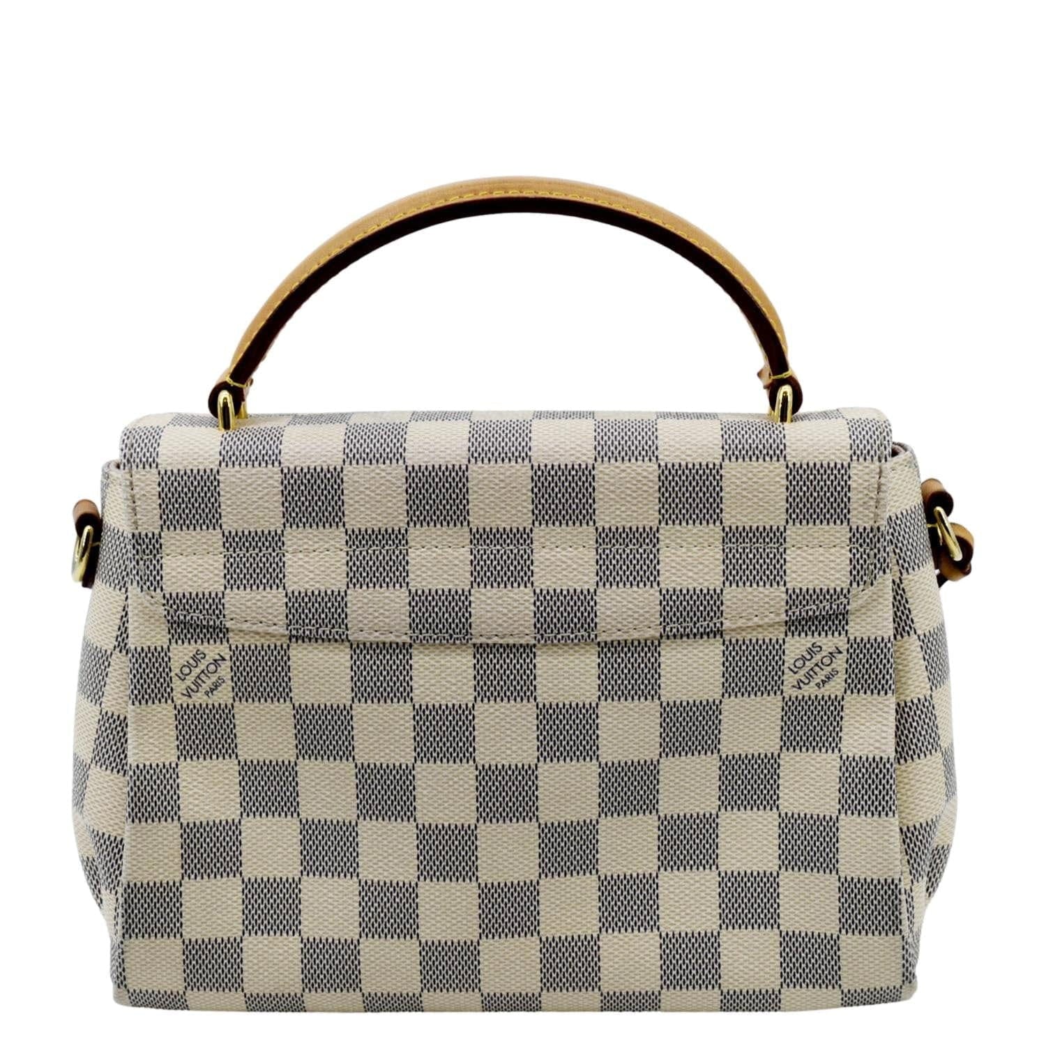 VUITTON Damier Pre-owned LOUIS Crossbody Croisette Bag Satchel White Azur